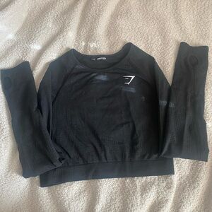 GYMSHARK VITAL SEAMLESS 2.0 CROP TOP
COLOR: Black Marl 
SIZE: medium